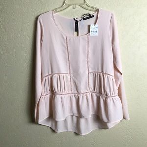 Harlowe & Graham Pull Over Blouse Blush Pink